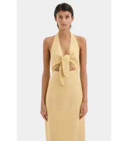 Sir the Label Carlotta Tie Midi Dress Raffia Size AU 10 for rent on The Volte - image 4