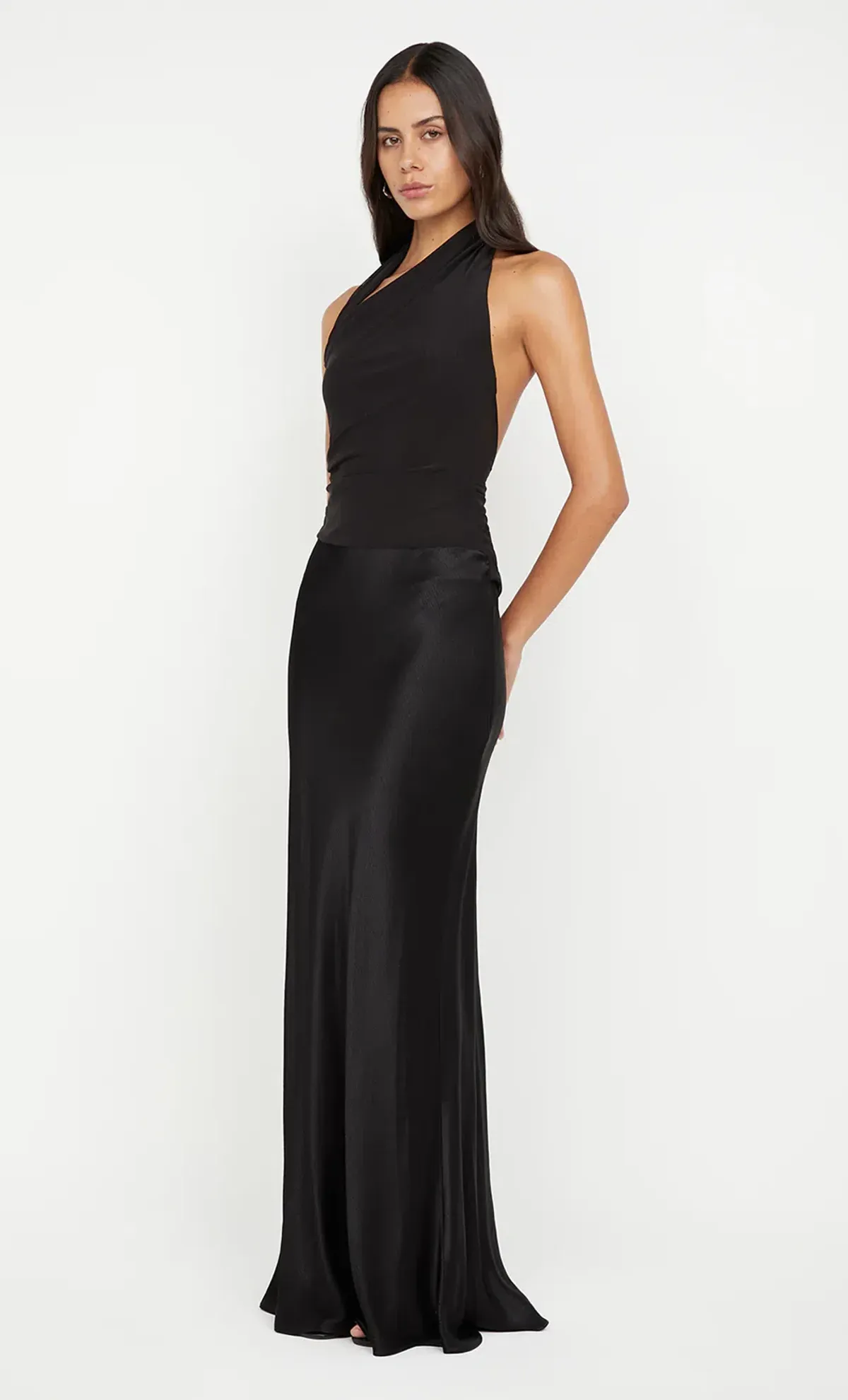 Bec & Bridge Ida Halter Asymmetrical Maxi Black Size AU 6 - Image 3