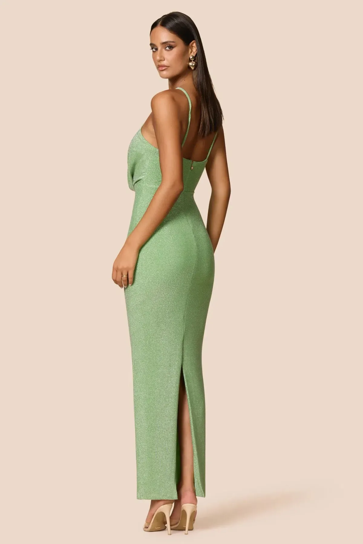 Love Nookie Bianca 2-Way Halter Gown in Green, Size 12 - Image 4