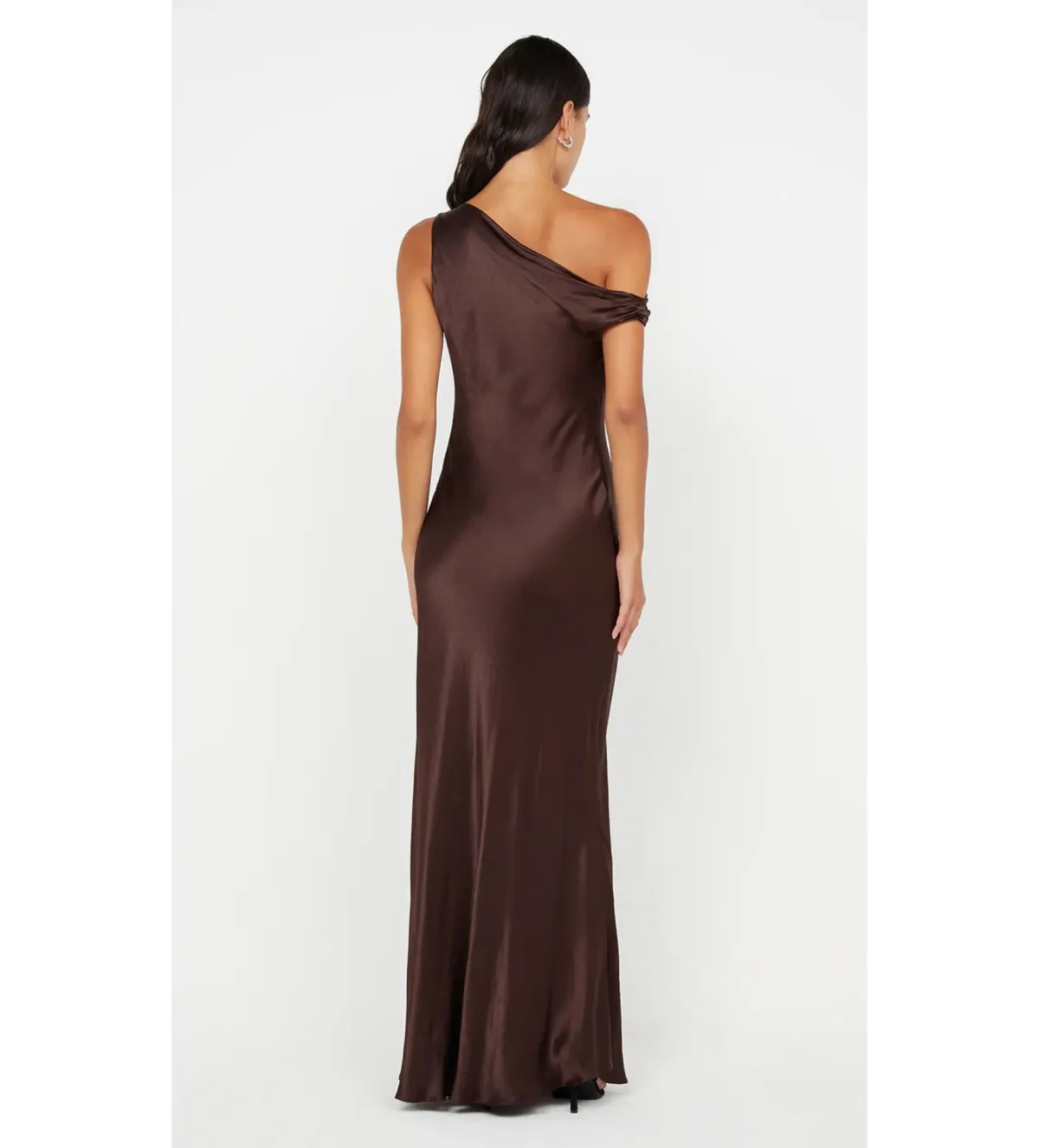 Bec & Bridge Sol Asym Maxi Dress Dark Chocolate Size AU 6 - Image 4