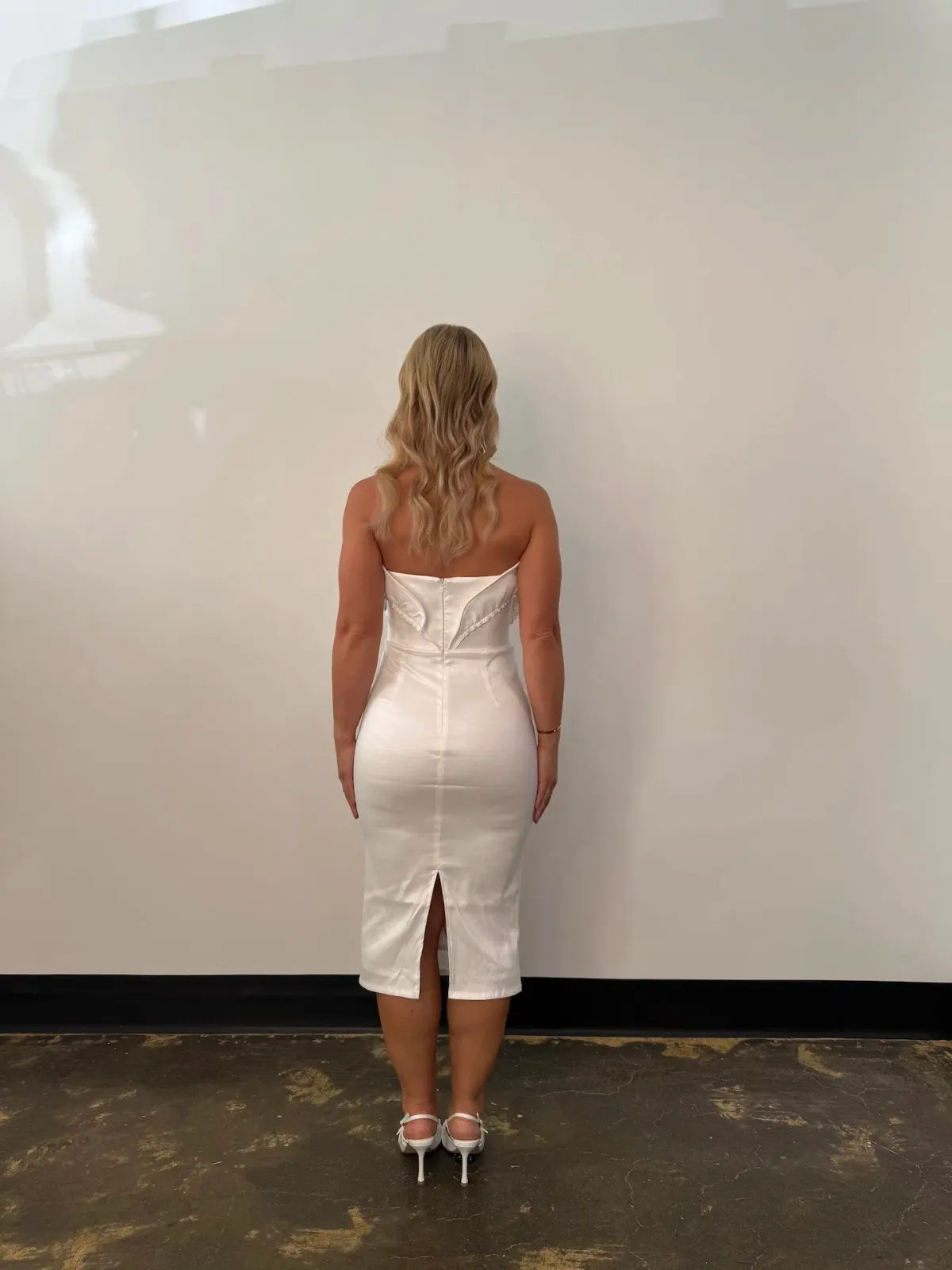 Elle Zeitoune Marley Midi Dress in White Size AU 12 - Image 4