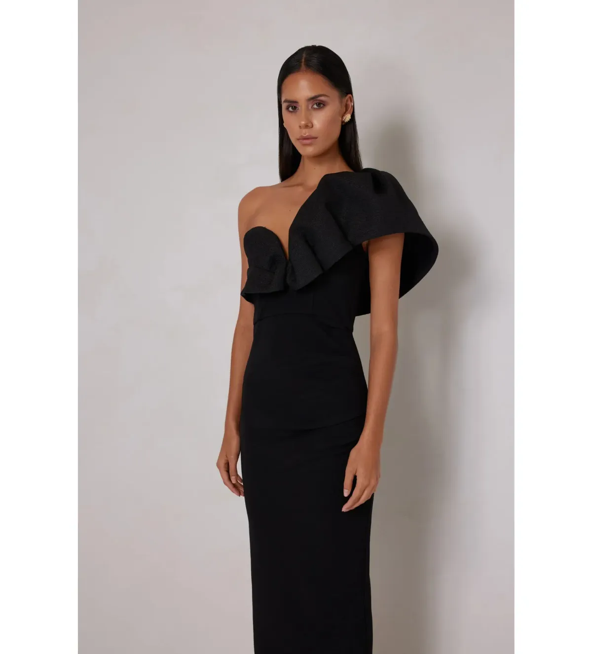 Elle Zeitoune Sharleene Midi Dress Black Size AU 16 - Image 1