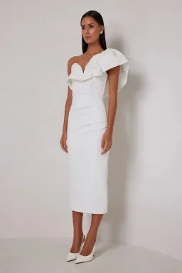 Elle Zeitoune Sharleene Midi Dress White Size 8 for rent on The Volte - image 2
