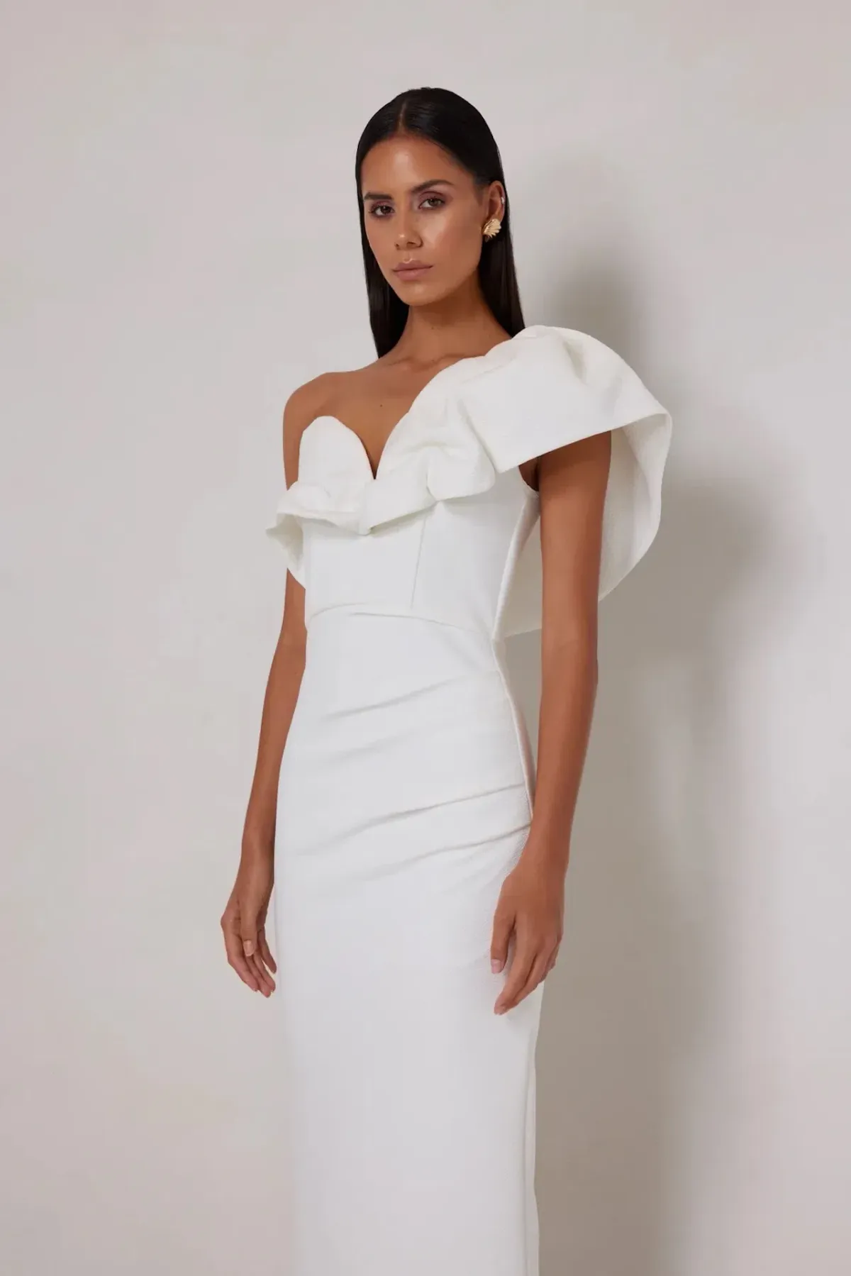 Elle Zeitoune Sharleene Midi Dress in White Size 14 - Image 3