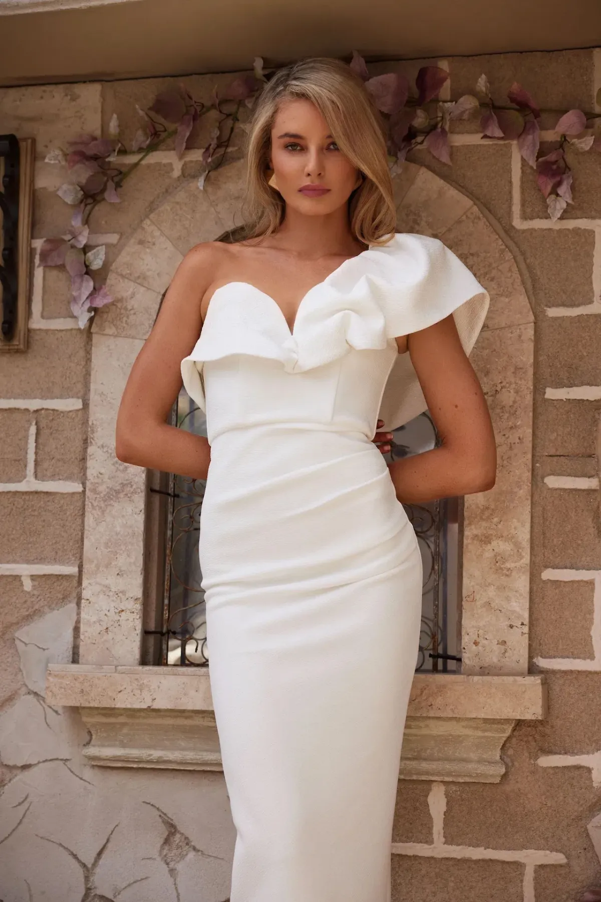 Elle Zeitoune Sharleene Midi Dress in White Size 14 - Image 1