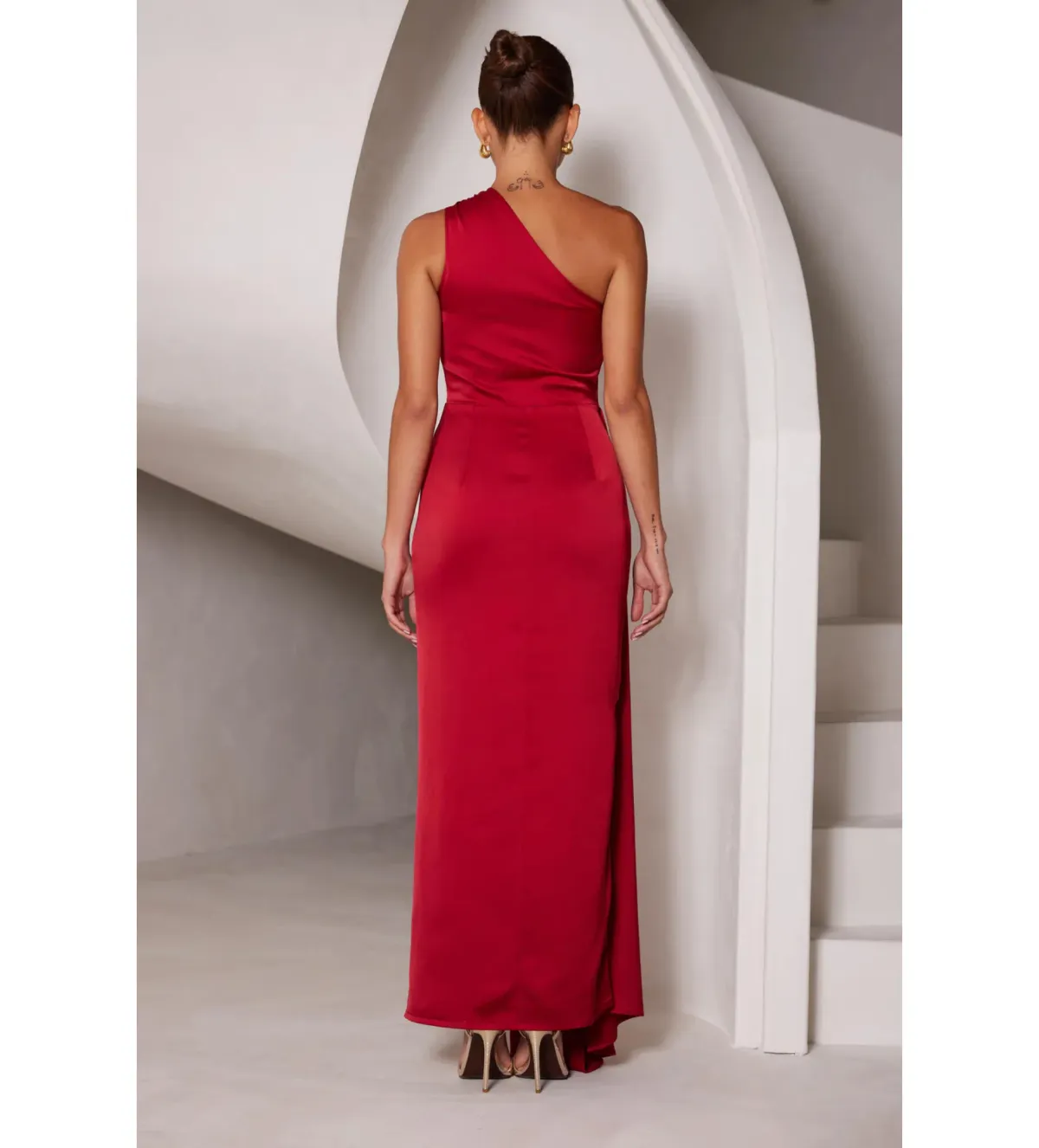 Elle Zeitoune Rhea Maxi Gown in Wine Size AU 14 - Image 3