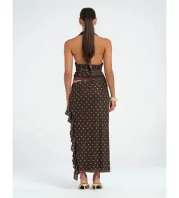 Benni Penelope Maxi Dress in Chocolate Polka Dot Size AU 6 for rent on The Volte - image 5