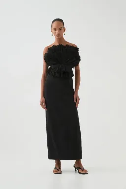 Aje Kira Midi Dress Black Size AU 8 for rent on The Volte - image 2
