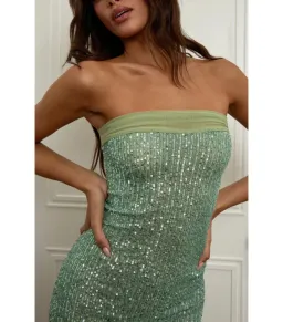 Fait Par Foutch Elizabeth Maxi Dress in Malachine Size AU 10 for rent on The Volte - image 6