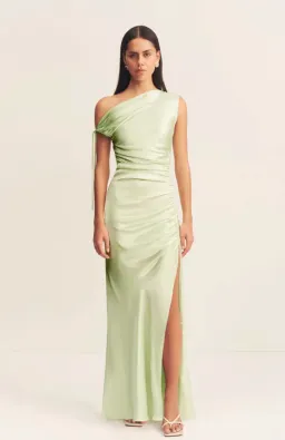 Shona Joy La Lune Gathered Maxi Dress in Key Lime Size AU6 for rent on The Volte - image 1