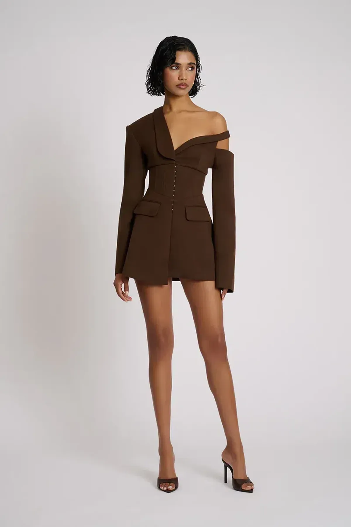 Eliya The Label Ayla Blazer MIni Dress in Brown Size S / AU 8 - Image 1