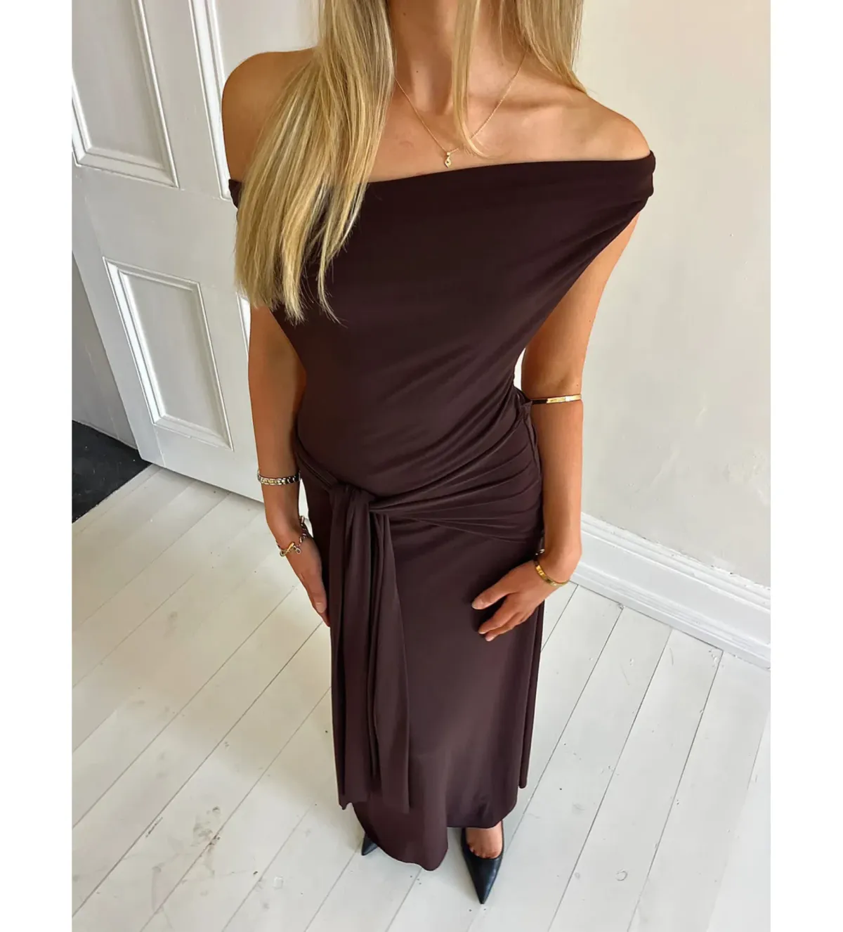 La Marie Nadia Maxi Dress Brown Size 8 - Image 3