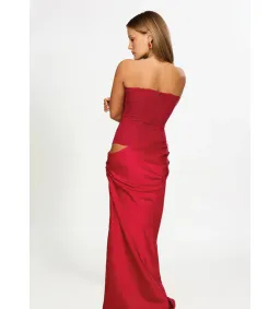Hntr The Label Huxley Gown Maxi Dress In Wine Size AU 8  for rent on The Volte - image 4