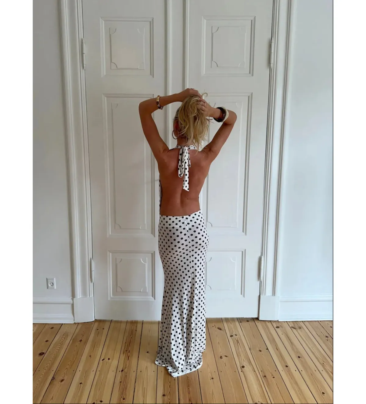Design By Si Maltina Polka Dot Maxi Dress in White/Dark Brown Spot Size XS/S / AU 6 - Image 3