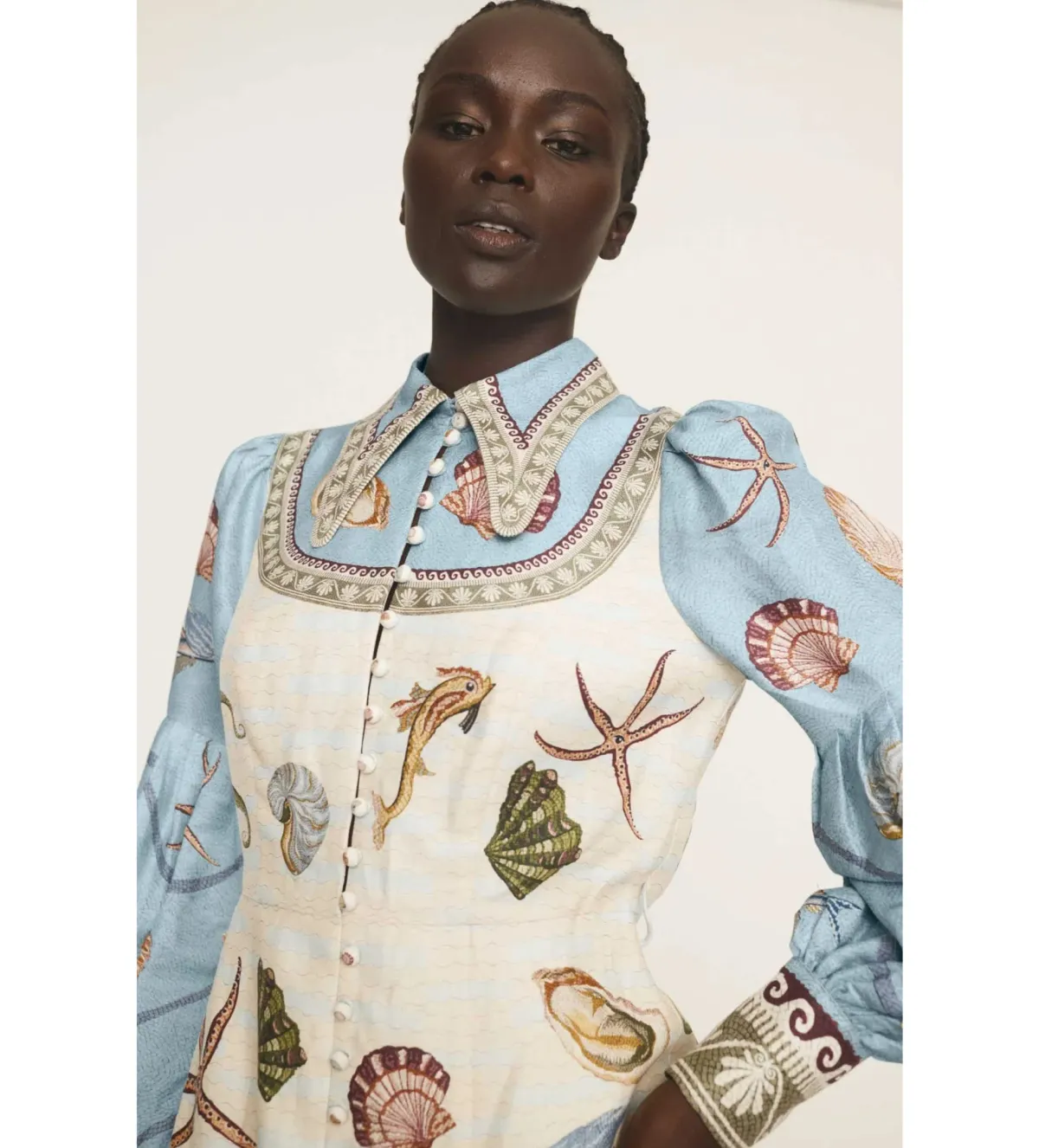 Alemais Bath House Shirt Midi Dress Print Size 16 - Image 5