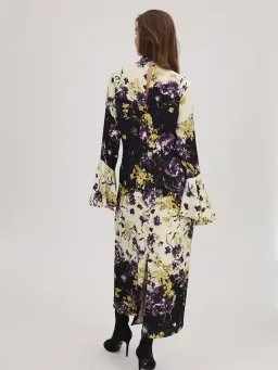 Florere Printed Fluted Cuff Midi Dress in Multi Size 10 for rent on The Volte - image 2