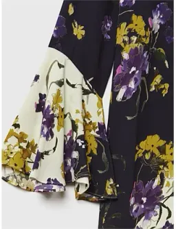 Florere Printed Fluted Cuff Midi Dress in Multi Size 10 for rent on The Volte - image 3