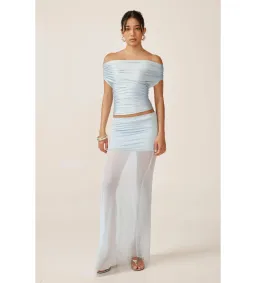 Ance Gria Grace Top & Skirt Set in Sky Blue Size AU 10 for rent on The Volte - image 1