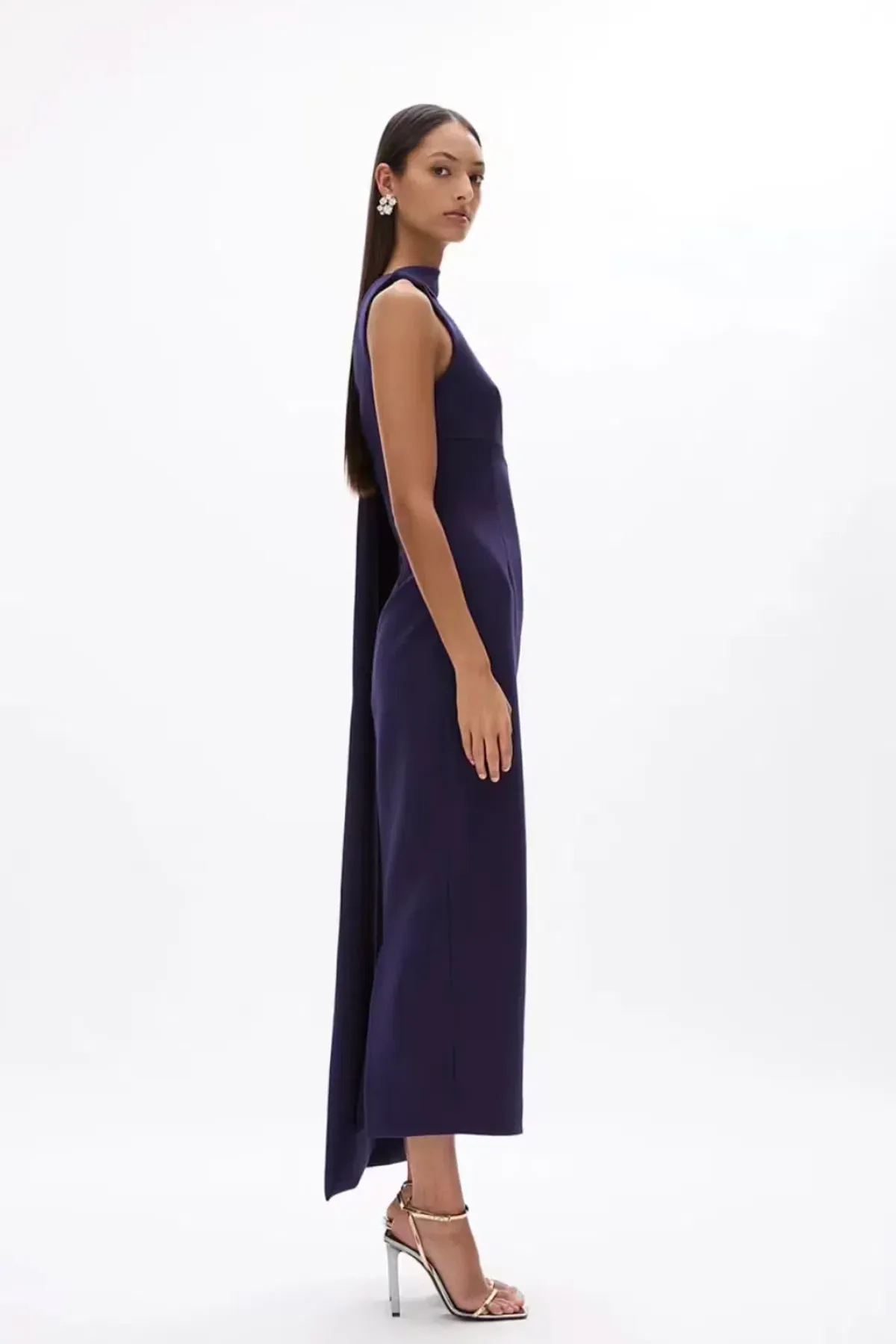 Rachel Gilbert Clara Midi Dress in Dark Indigo Size 0/AU6 - Image 4