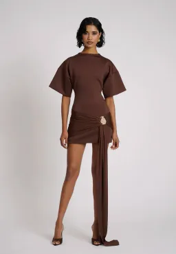 Eliya The Label MAXINE DRESS | CHOCOLATE Size 8 for rent on The Volte - image 1