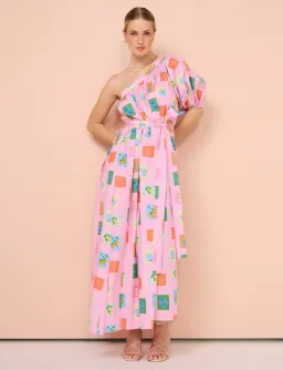 Palm Noosa Lotus Maxi Dress Pink Size 8  for rent on The Volte - image 1