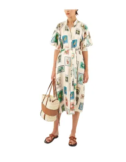 Oroton Stamp Print Dress Midi Size AU 10 for rent on The Volte - image 1