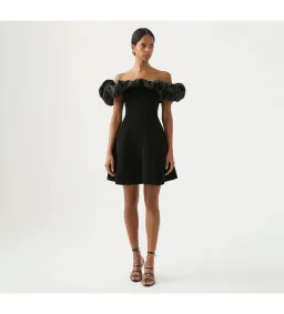 Aje Eldora Mini Dress in Black Size AU 10 for rent on The Volte - image 1