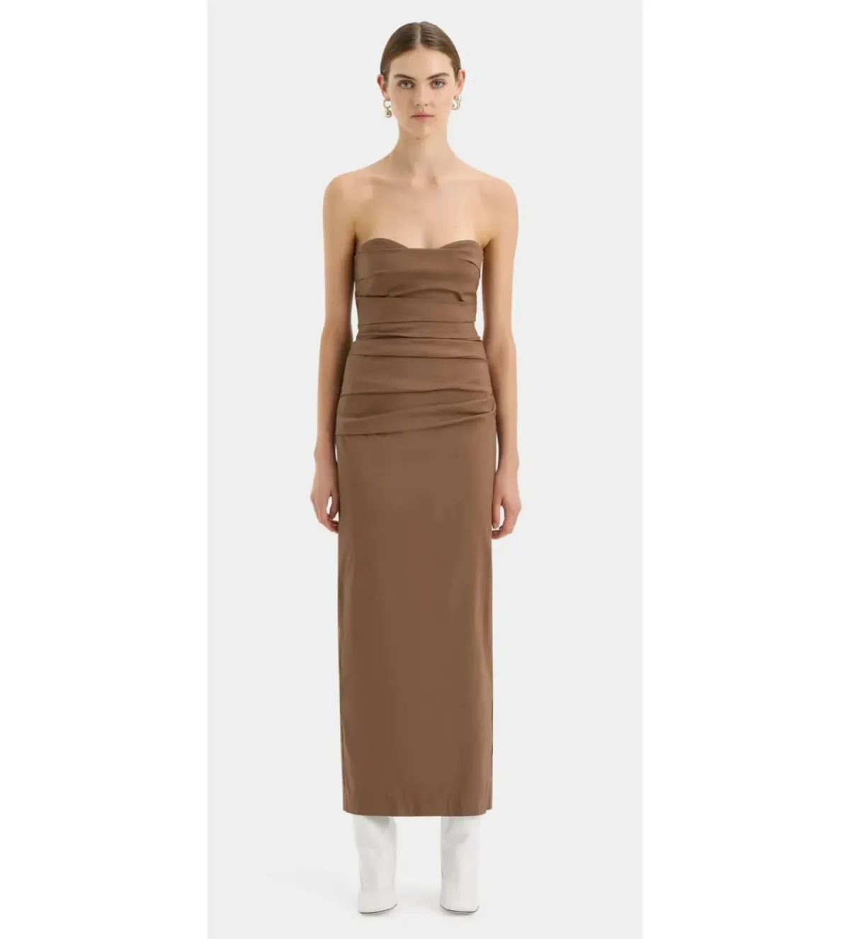Sir the Label Alba Strapless Gown in Mocha Size AU 8 - Image 1