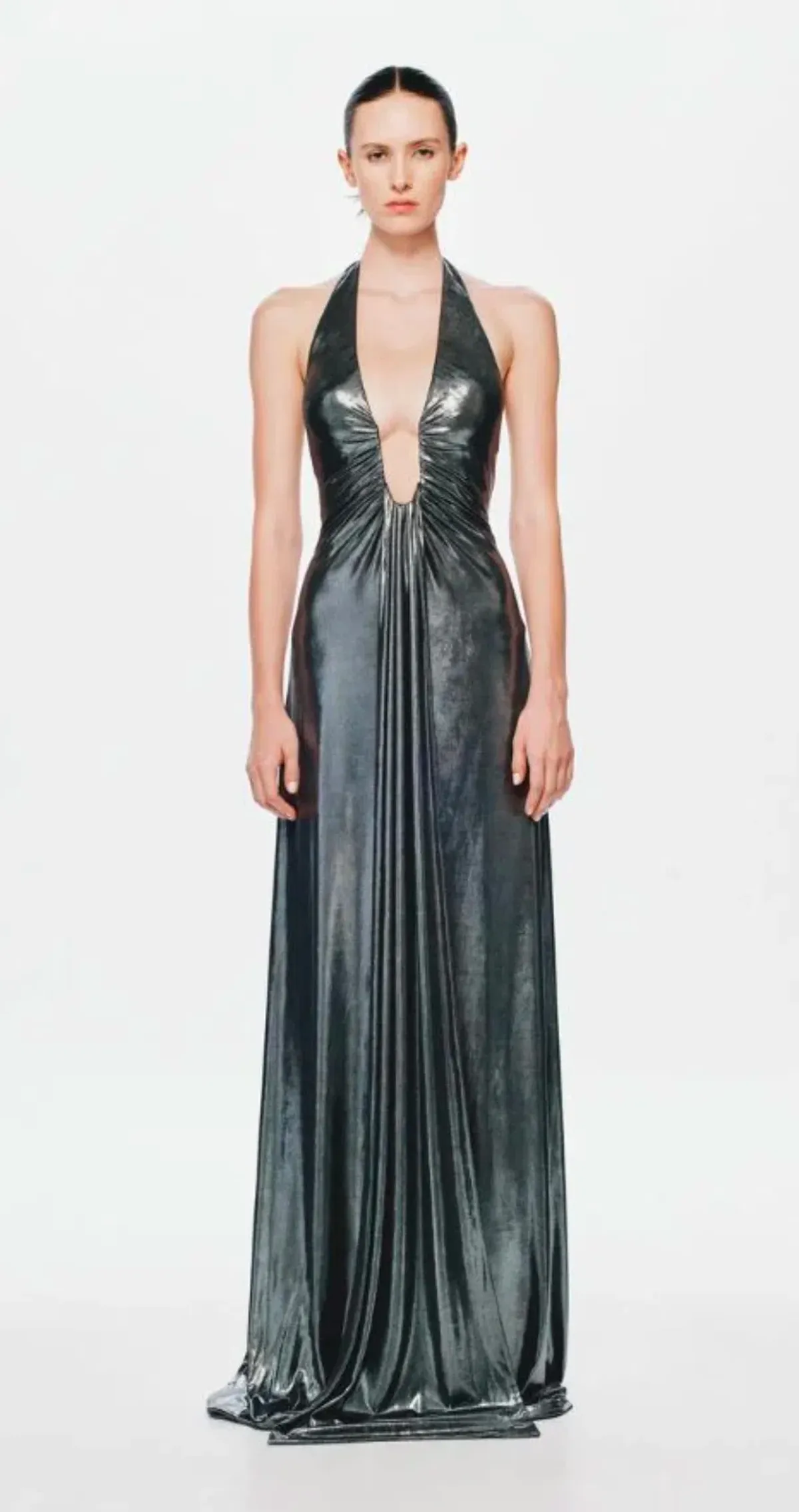 MISHA Jennifer Foil Dress Black Size 8 - Image 1