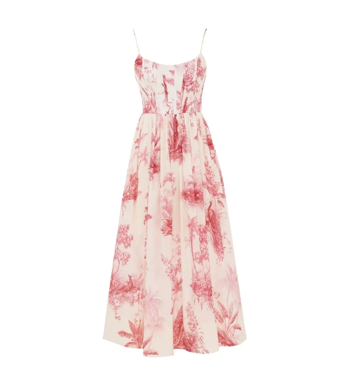 Zimmermann Waverly Corset Midi Dress Pink Palm Size 3 AU 14 - Image 7