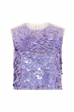 Aje Celeste Sequin Top Purple Size 8 for rent on The Volte - image 4