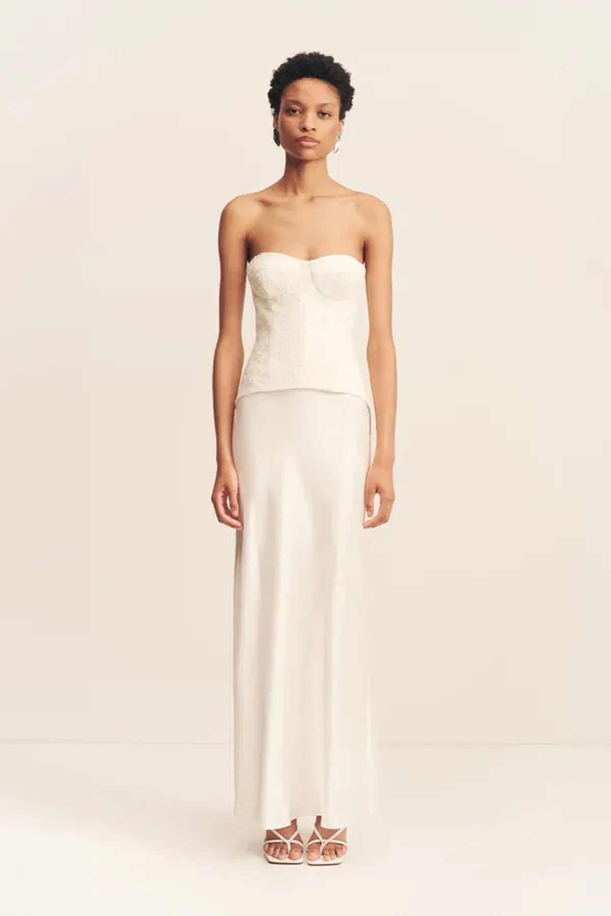 Shona Joy luminous lace strapless bustier - ivory - Image 1