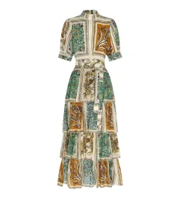 Alemais Delphine Tiered Midi Dress Multi Floral Size AU 10 for rent on The Volte - image 7