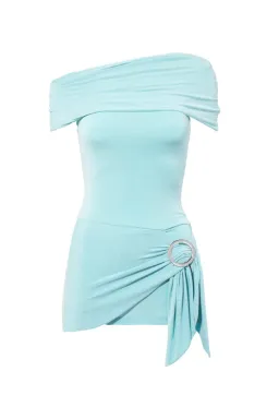 Peachy Den The Amelia Bandeau Mini Blue Dress Size AU 6 for rent on The Volte - image 2