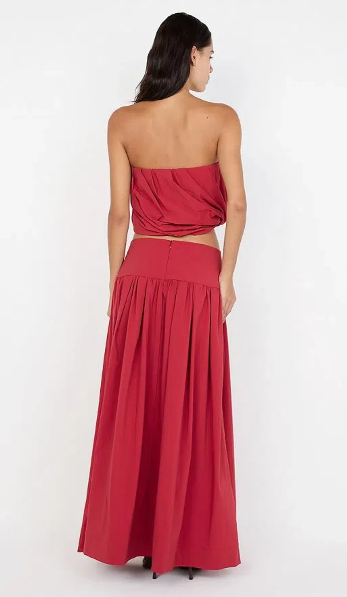 Bec and Bridge Dante Bubble Top and Maxi Skirt Set in Cherry Size 10 - Image 3