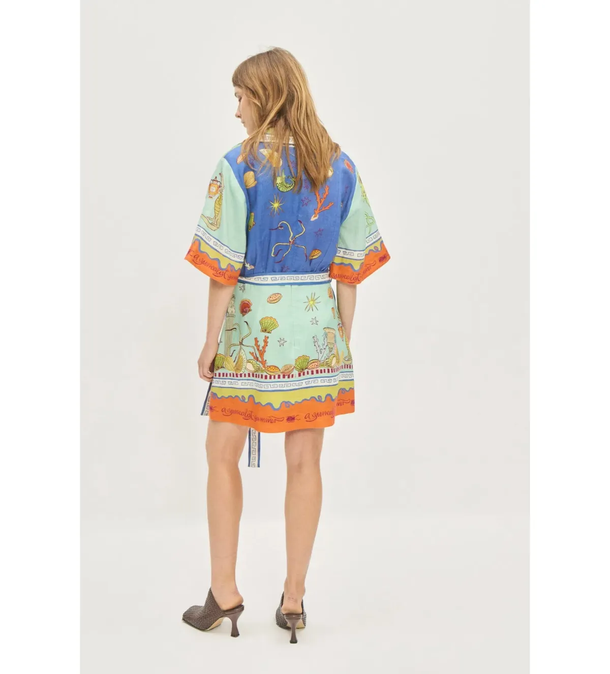Alemais Surrealist V Neck Mini Dress Multi Print Size 14 - Image 6