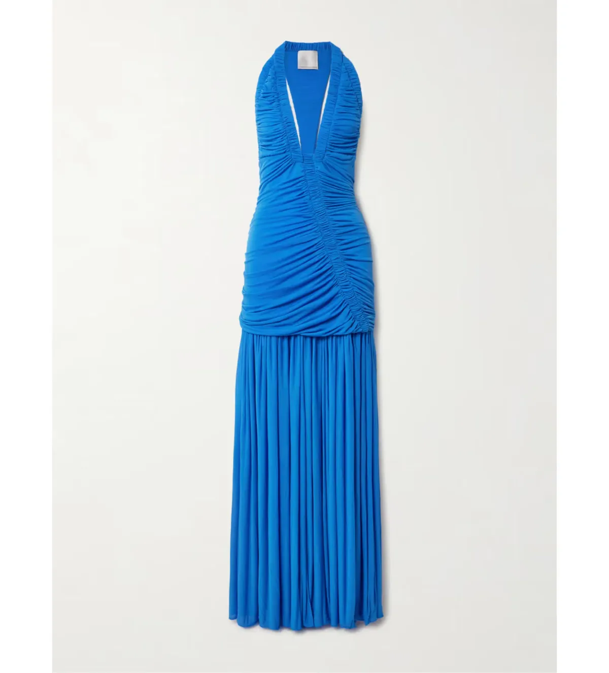 Christopher Esber Orion Open-back Ruched Mesh Gown in Blue Size 6 - Image 3