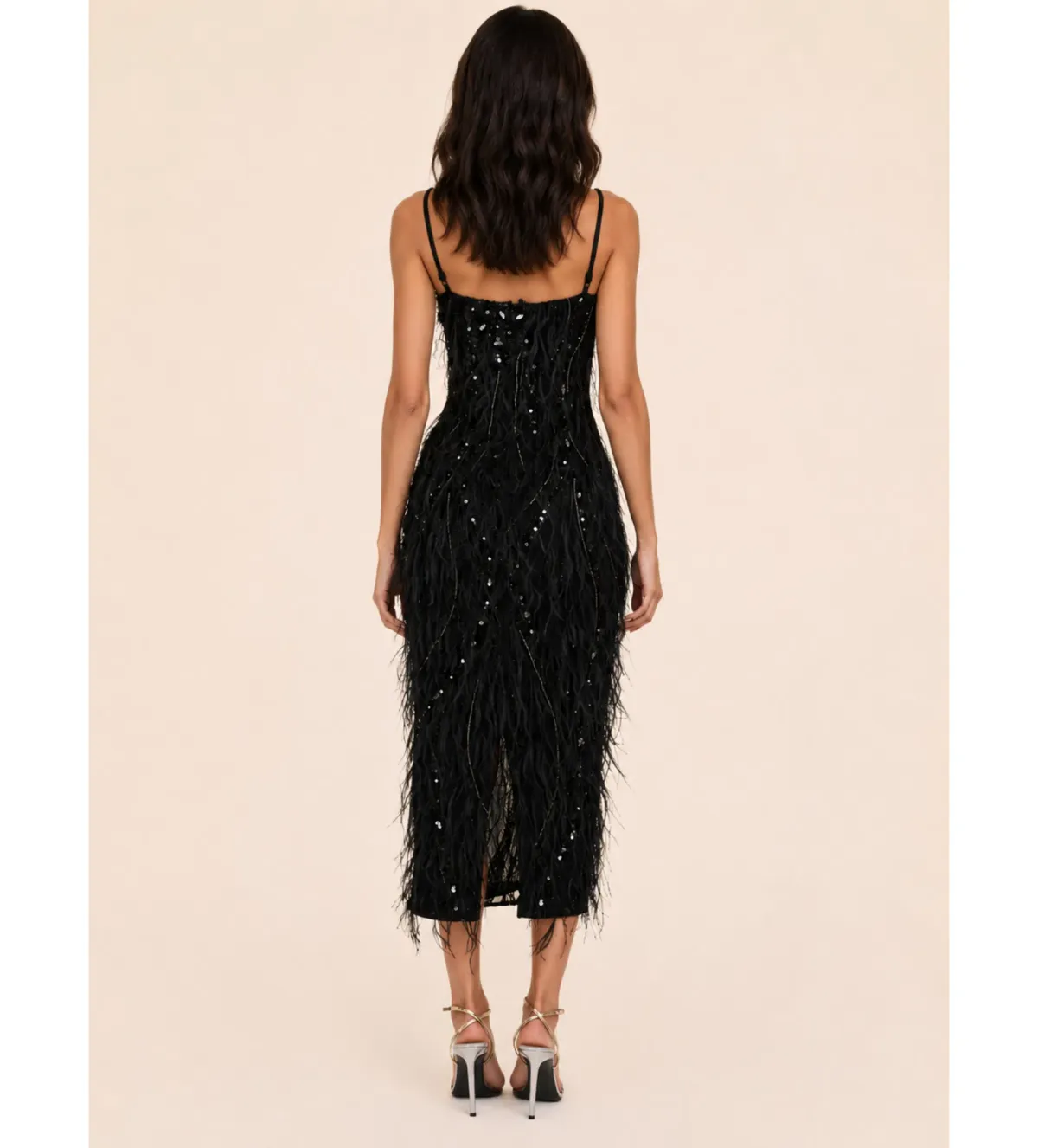 Rachel Gilbert Cynthia Midi Dress in Black Size 4/AU14 - Image 2