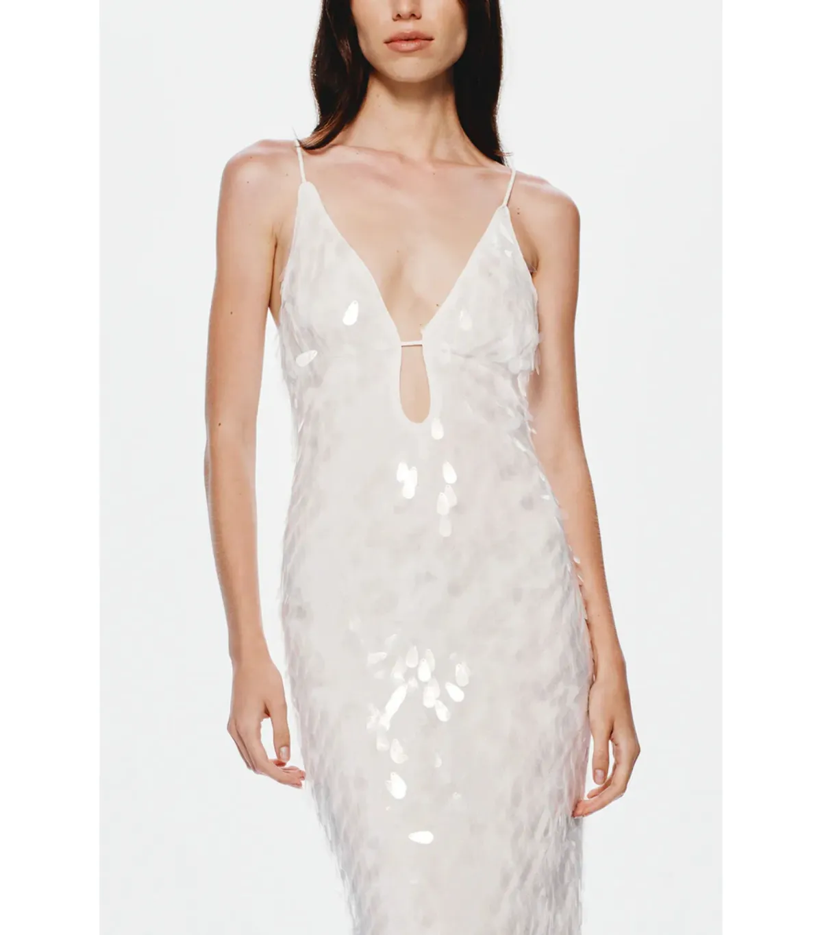 Misha Collection Sapphire Sequin Maxi Dress in Ivory Size 6/XS - Image 2