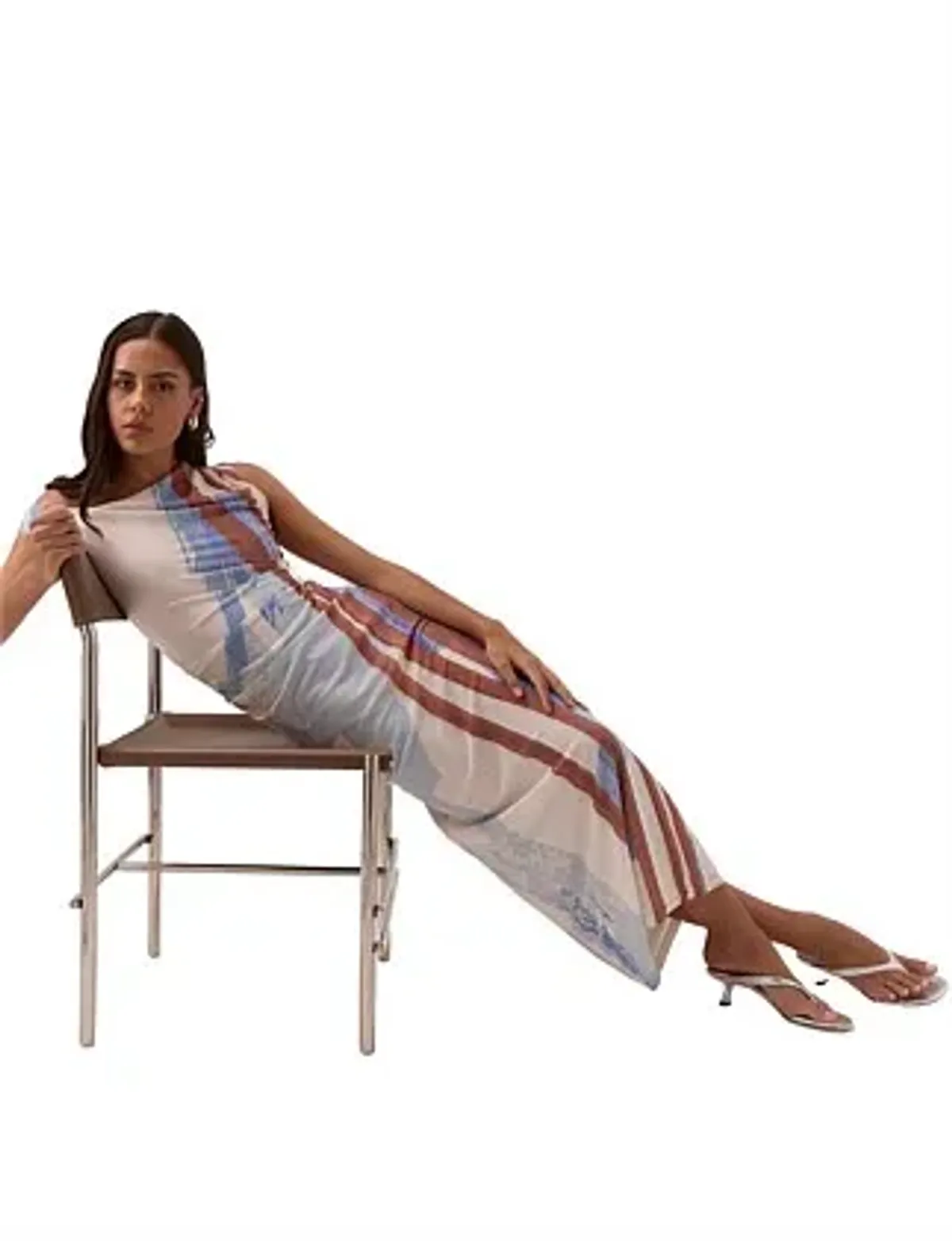 Sovere Hunter Mesh Maxi Dress Blue Size 8 - Image 3