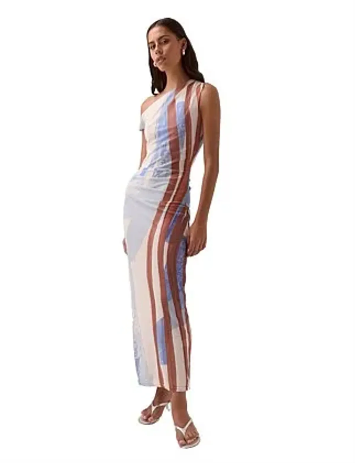 Sovere Hunter Mesh Maxi Dress Blue Size 8 - Image 4
