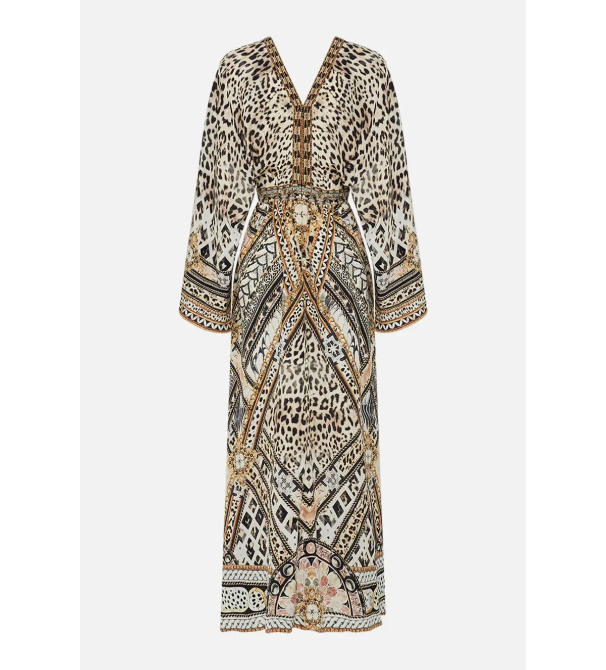 Camilla Gathered Kimono Dress in Mosaic Muse Size S / AU 10  - Image 6