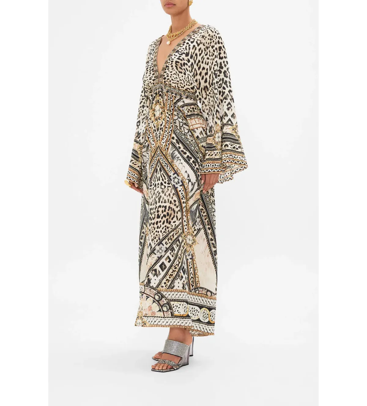Camilla Gathered Kimono Dress in Mosaic Muse Size S / AU 10  - Image 2