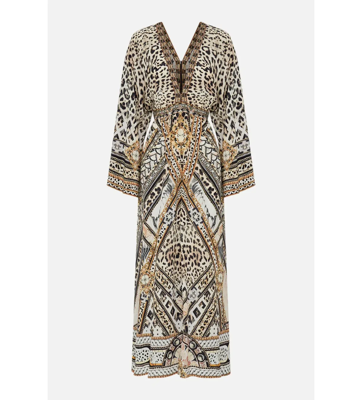 Camilla Gathered Kimono Dress in Mosaic Muse Size S / AU 10  - Image 5
