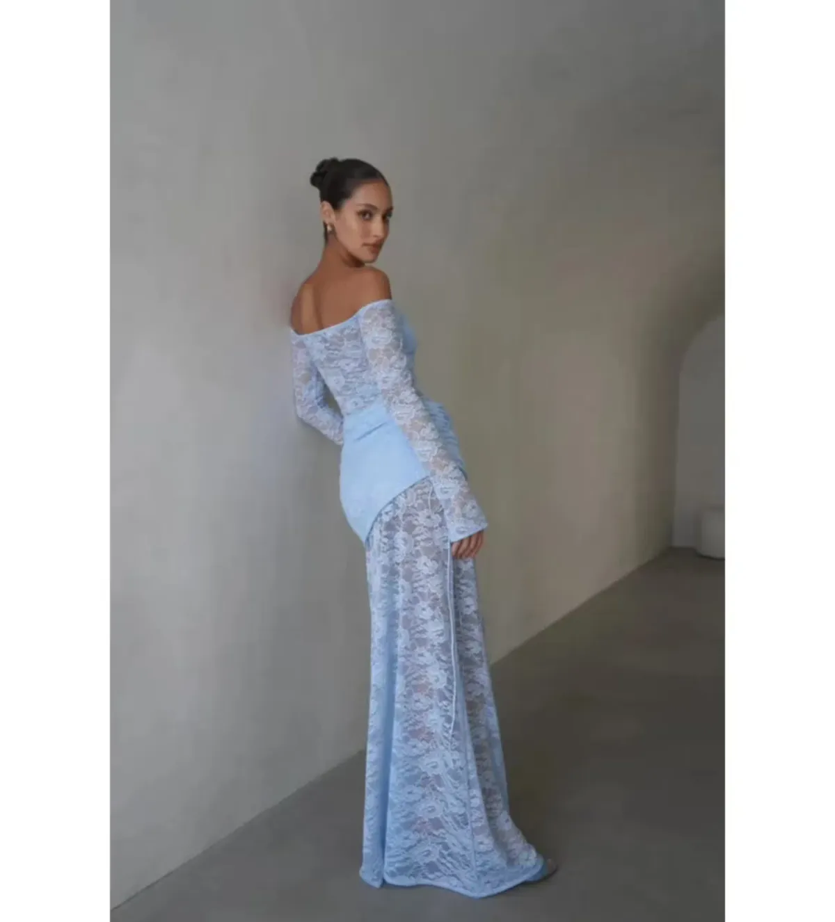 Deconduarte Christiana Maxi Dress in Powder Blue Size AU 6 - Image 3