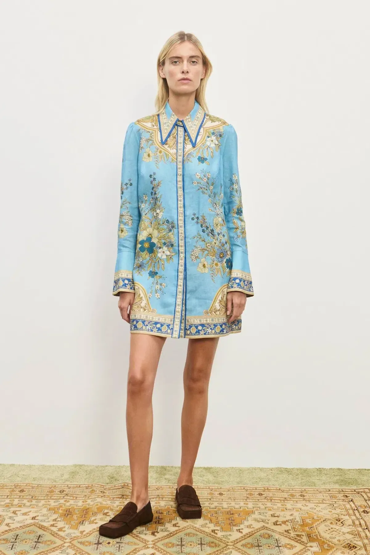 Alemais Cassie Mini Dress Blue Print Size 16 - Image 1