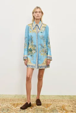 Alemais Cassie Mini Dress Blue Print Size 16 for rent on The Volte - image 1