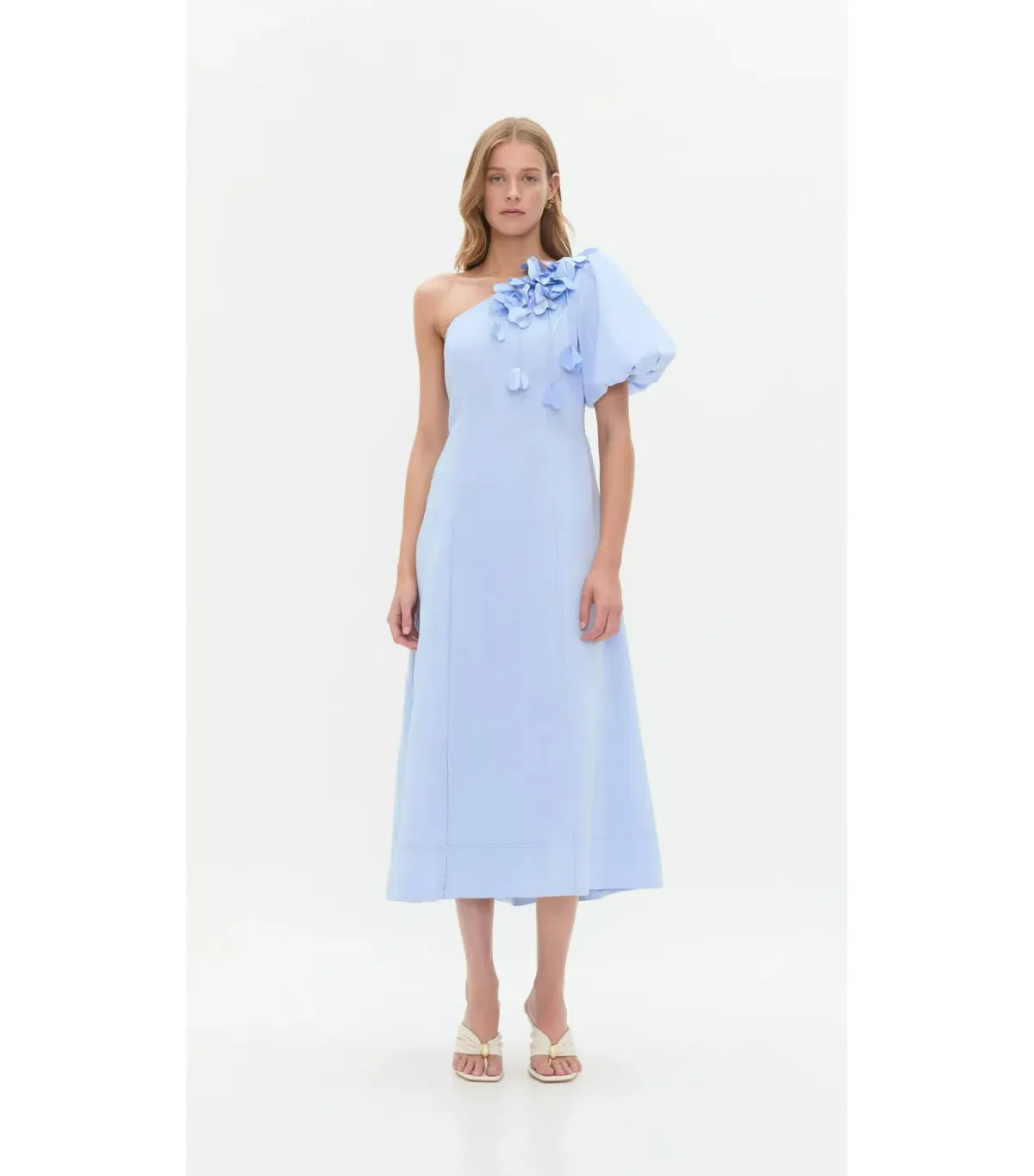 Aje Camille Midi Dress in Pale Blue Size AU 12 - Image 1