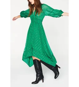 Ba&Sh Cyana Midi Dress Green Print Size 1/AU 8-10 for rent on The Volte - image 2