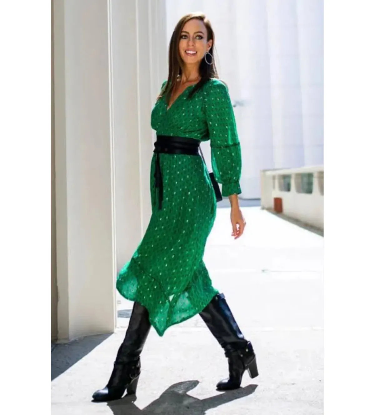 Ba&Sh Cyana Midi Dress Green Print Size 1/AU 8-10 - Image 8
